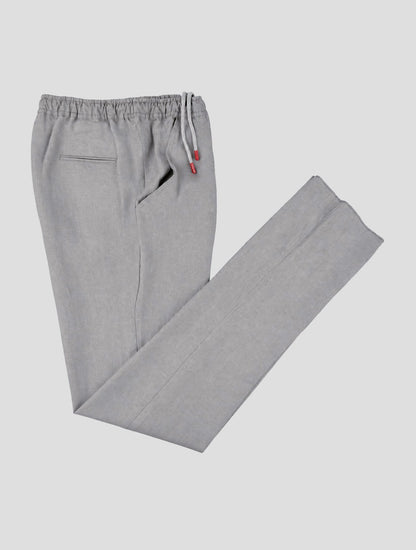 Kiton Gray Linen Pants