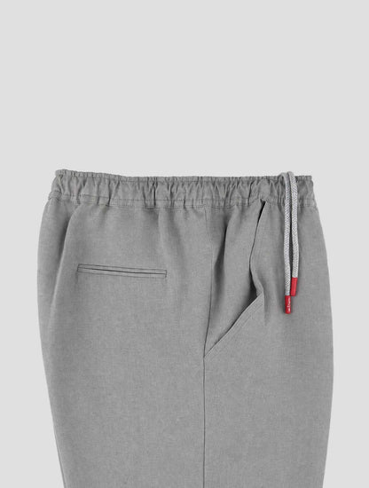 Kiton Gray Linen Pants