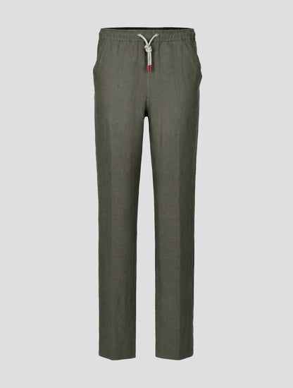 Kiton Light Green Linen Pants