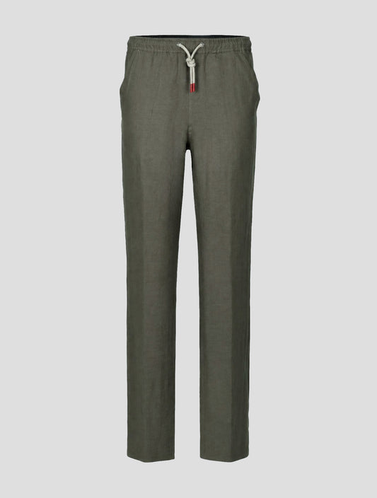 Kiton Light Green Linen Pants