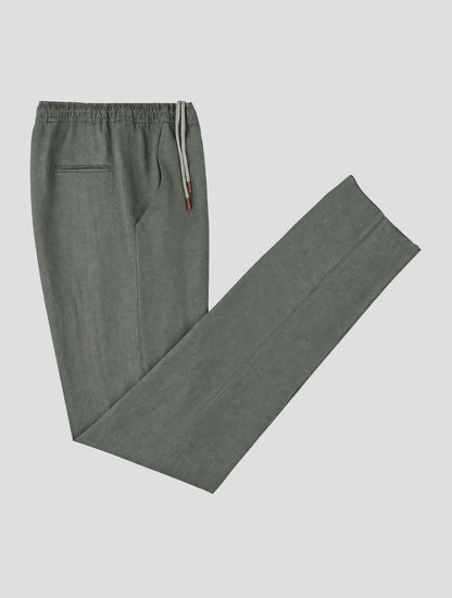 Kiton Light Green Linen Pants
