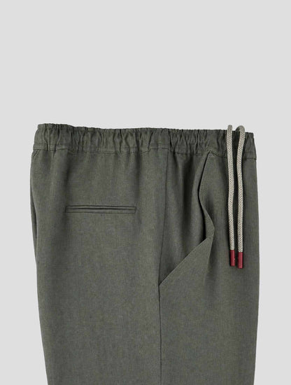 Kiton Light Green Linen Pants
