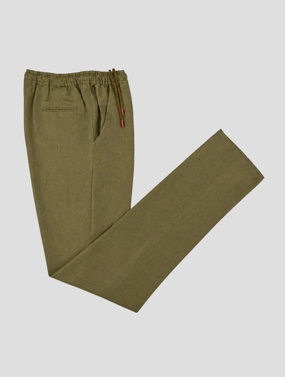 Kiton Green Linen Pants