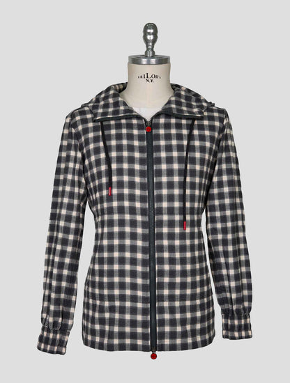 Kiton White Gray Cotton Shirt Umbi