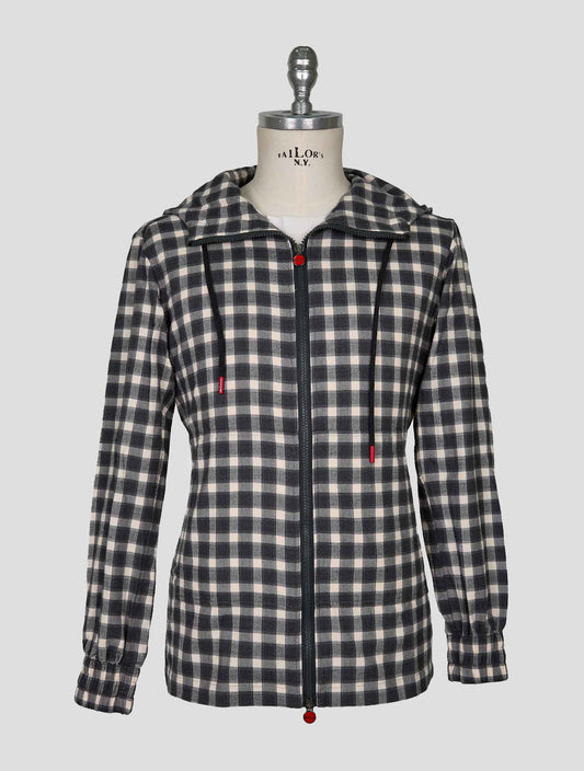 Kiton White Gray Cotton Shirt Umbi