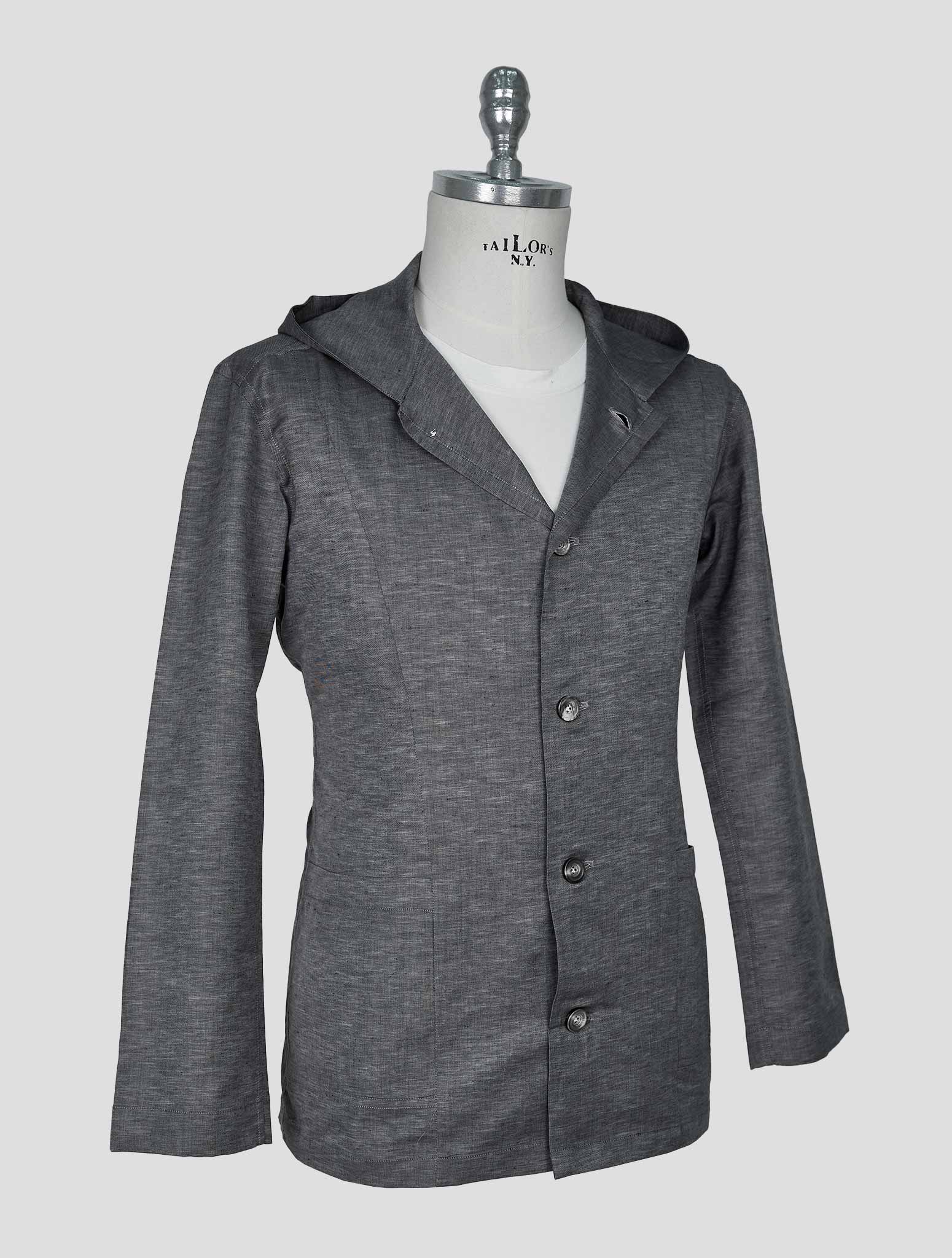 Kiton Gray Linen Cotton Shirt Luca