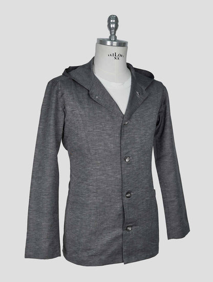Kiton Gray Linen Cotton Shirt Luca