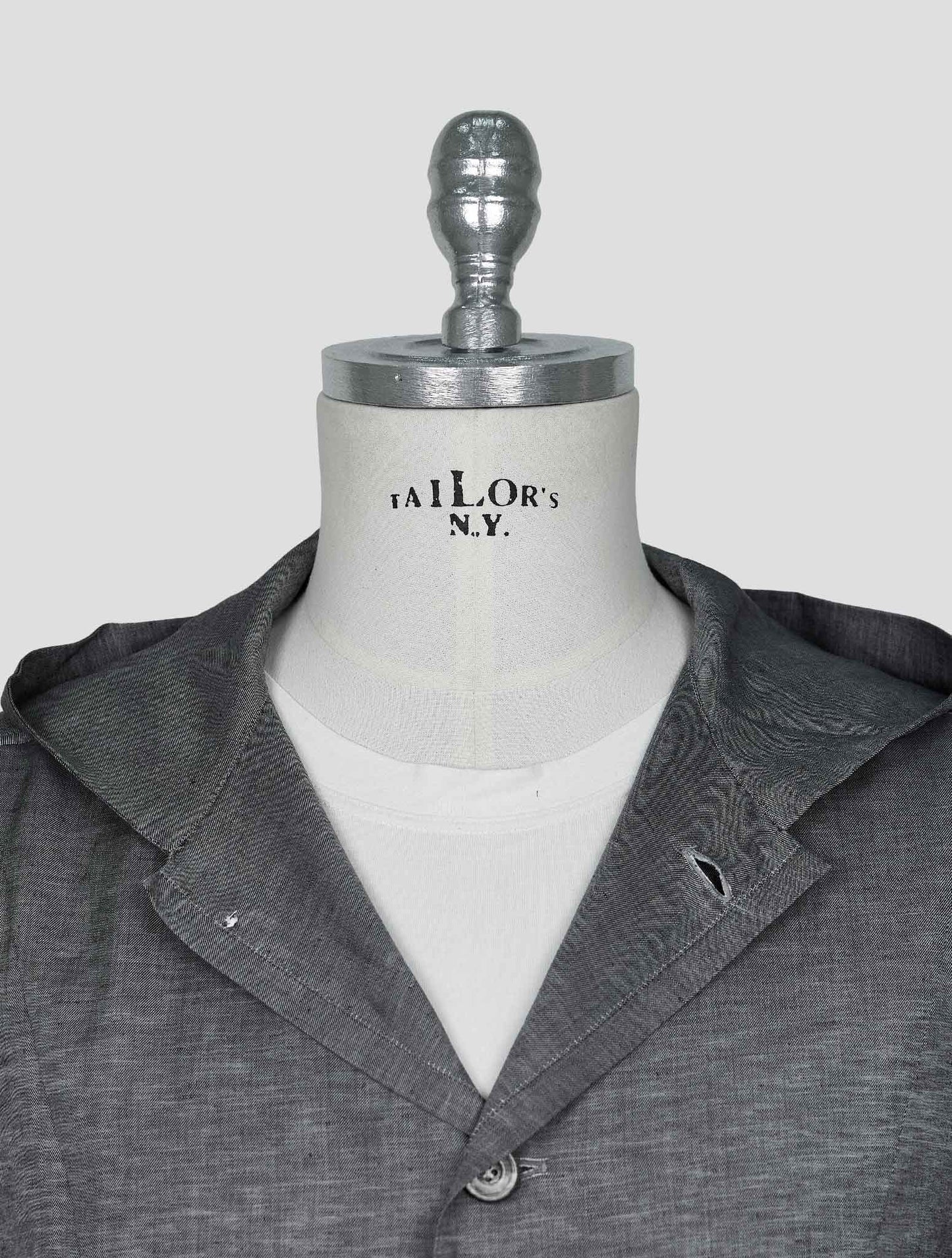 Kiton Gray Linen Cotton Shirt Luca