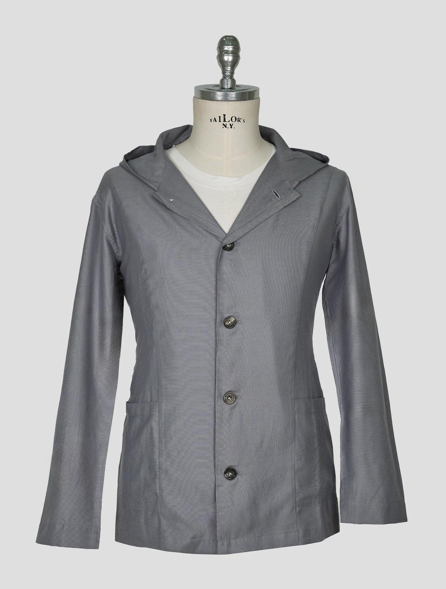 Kiton Gray Cotton Silk Shirt Luca