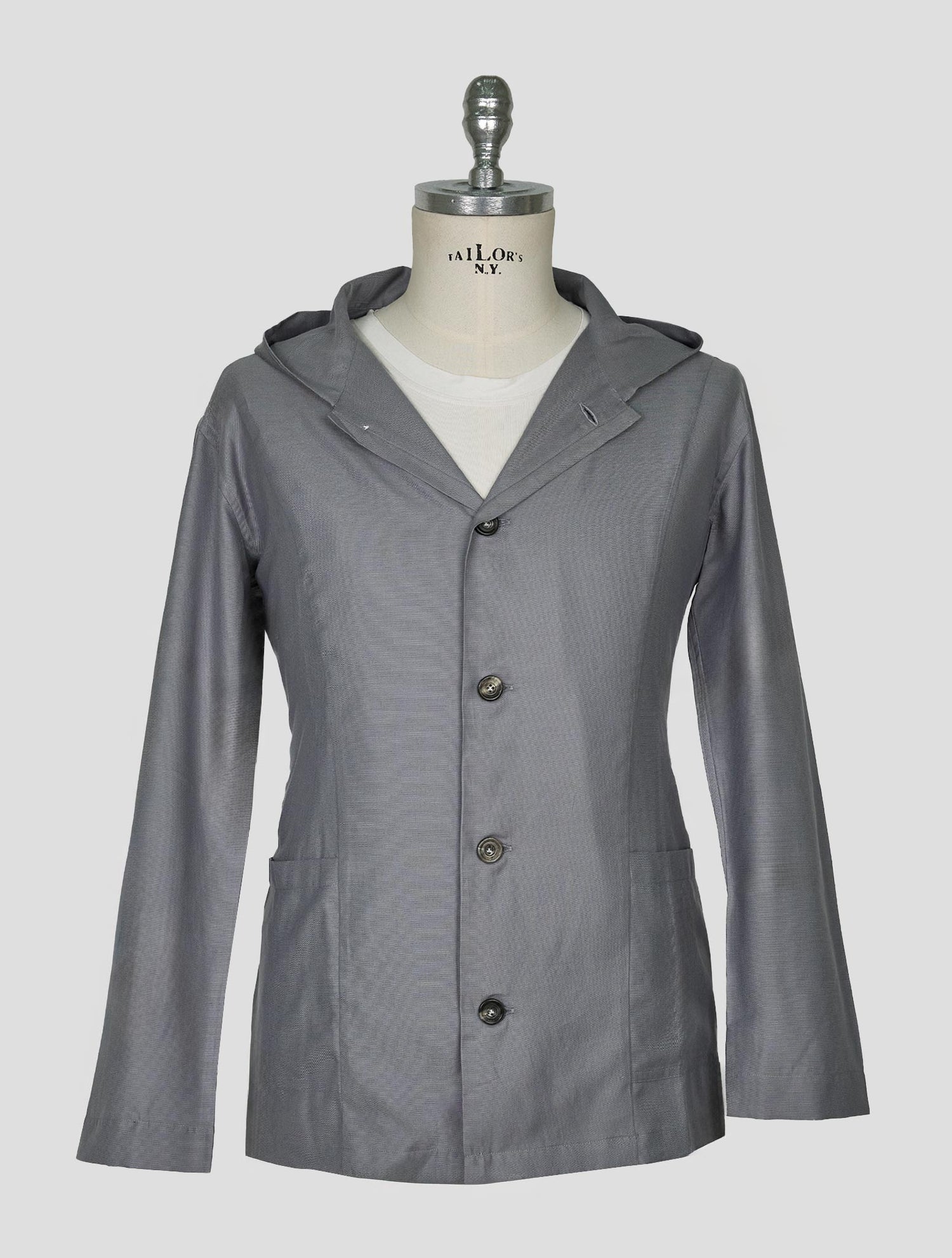 Kiton Gray Cotton Silk Shirt Luca