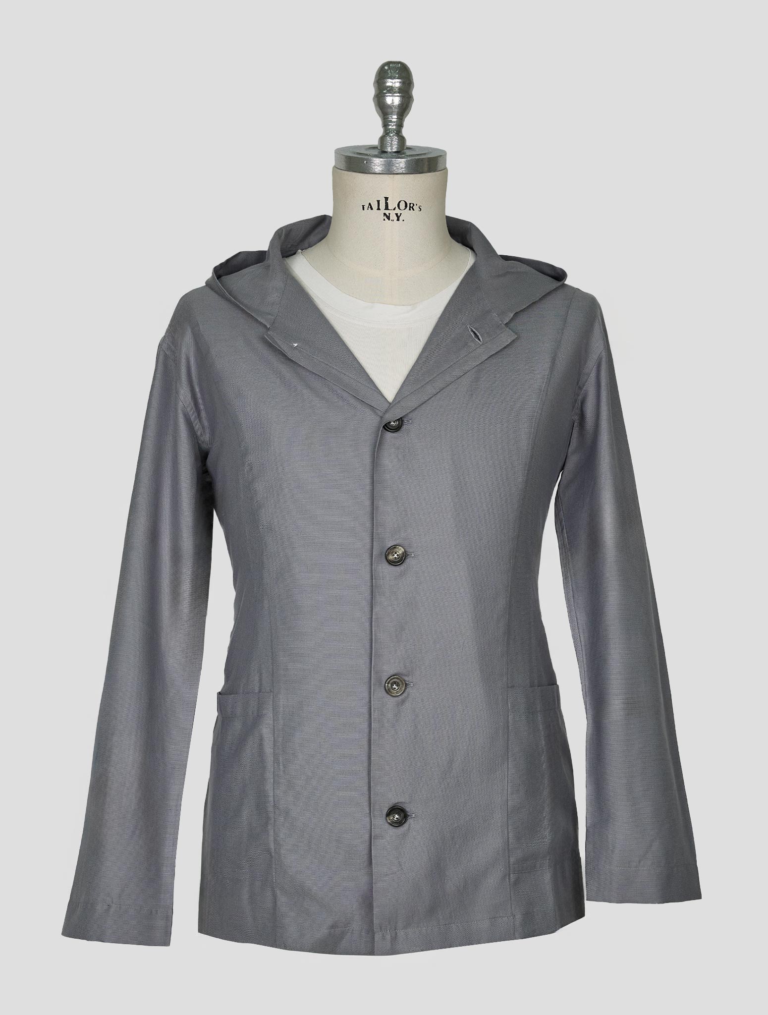 Kiton Gray Cotton Silk Shirt Luca