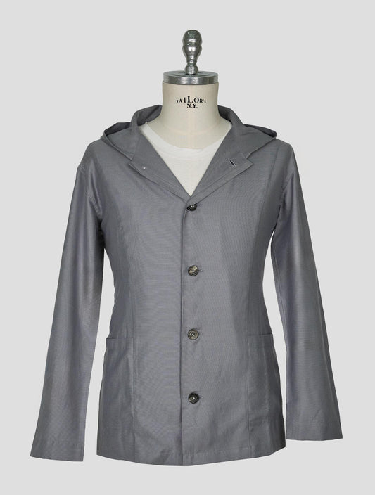 Kiton Gray Cotton Silk Shirt Luca