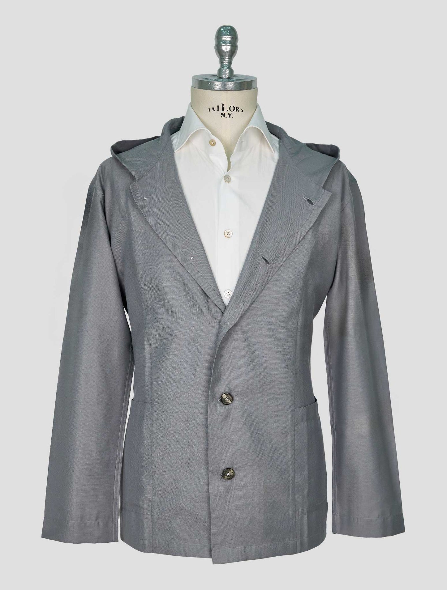 Kiton Gray Cotton Silk Shirt Luca