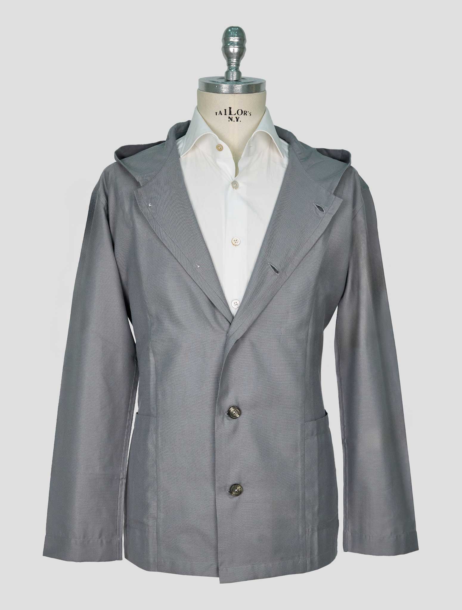 Kiton Gray Cotton Silk Shirt Luca