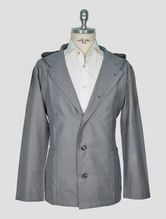 Kiton Gray Cotton Silk Shirt Luca