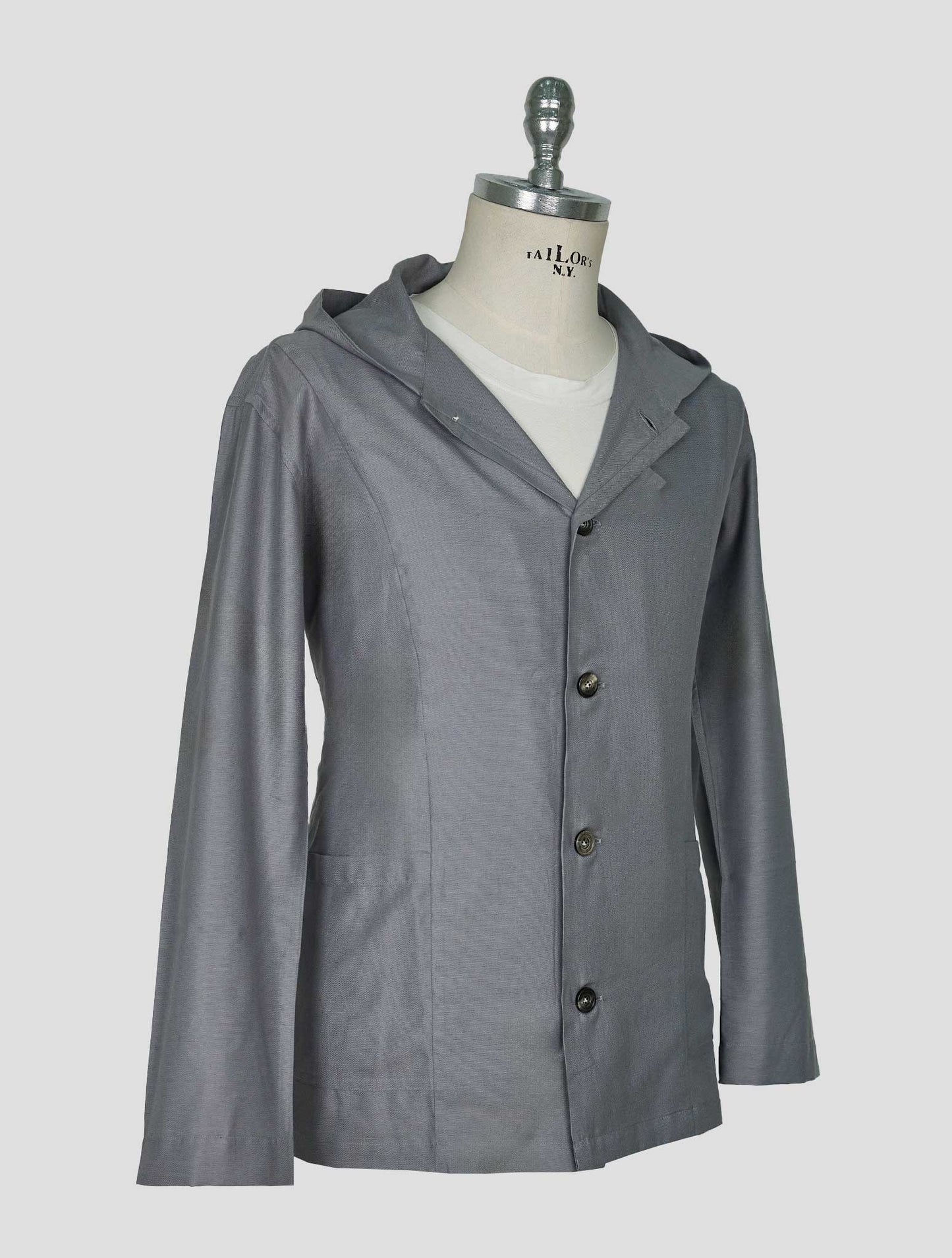 Kiton Gray Cotton Silk Shirt Luca