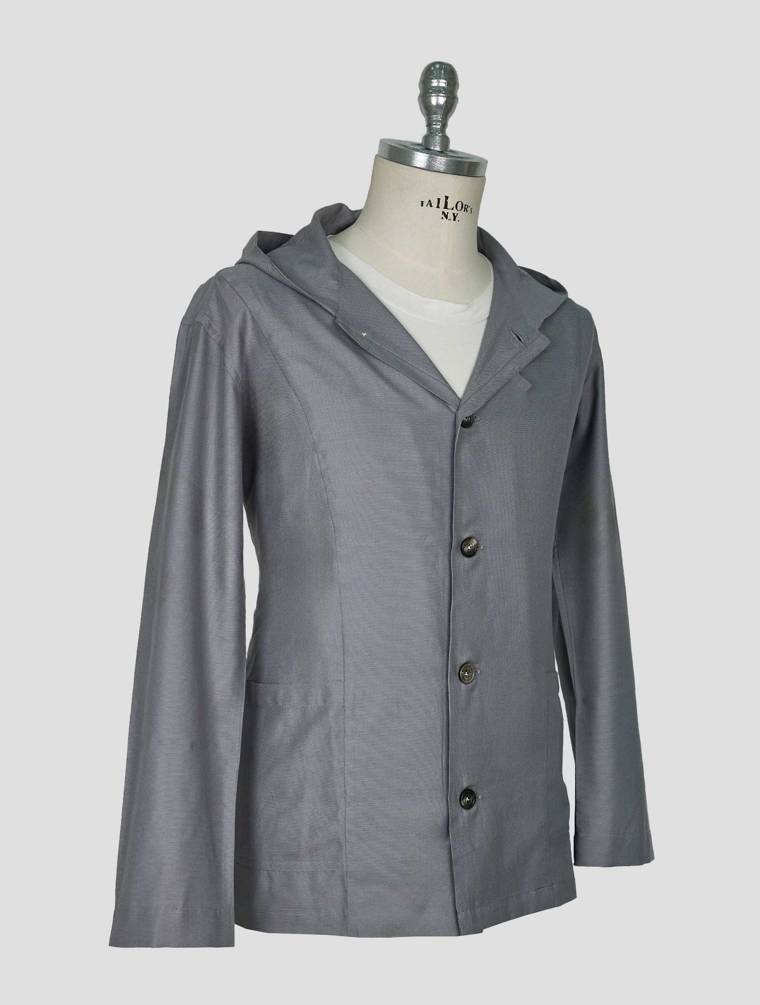 Kiton Gray Cotton Silk Shirt Luca