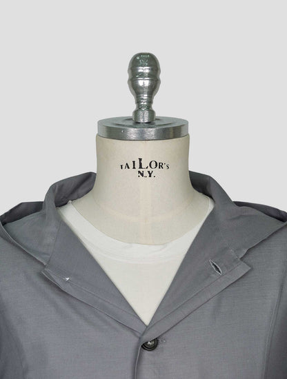 Kiton Gray Cotton Silk Shirt Luca
