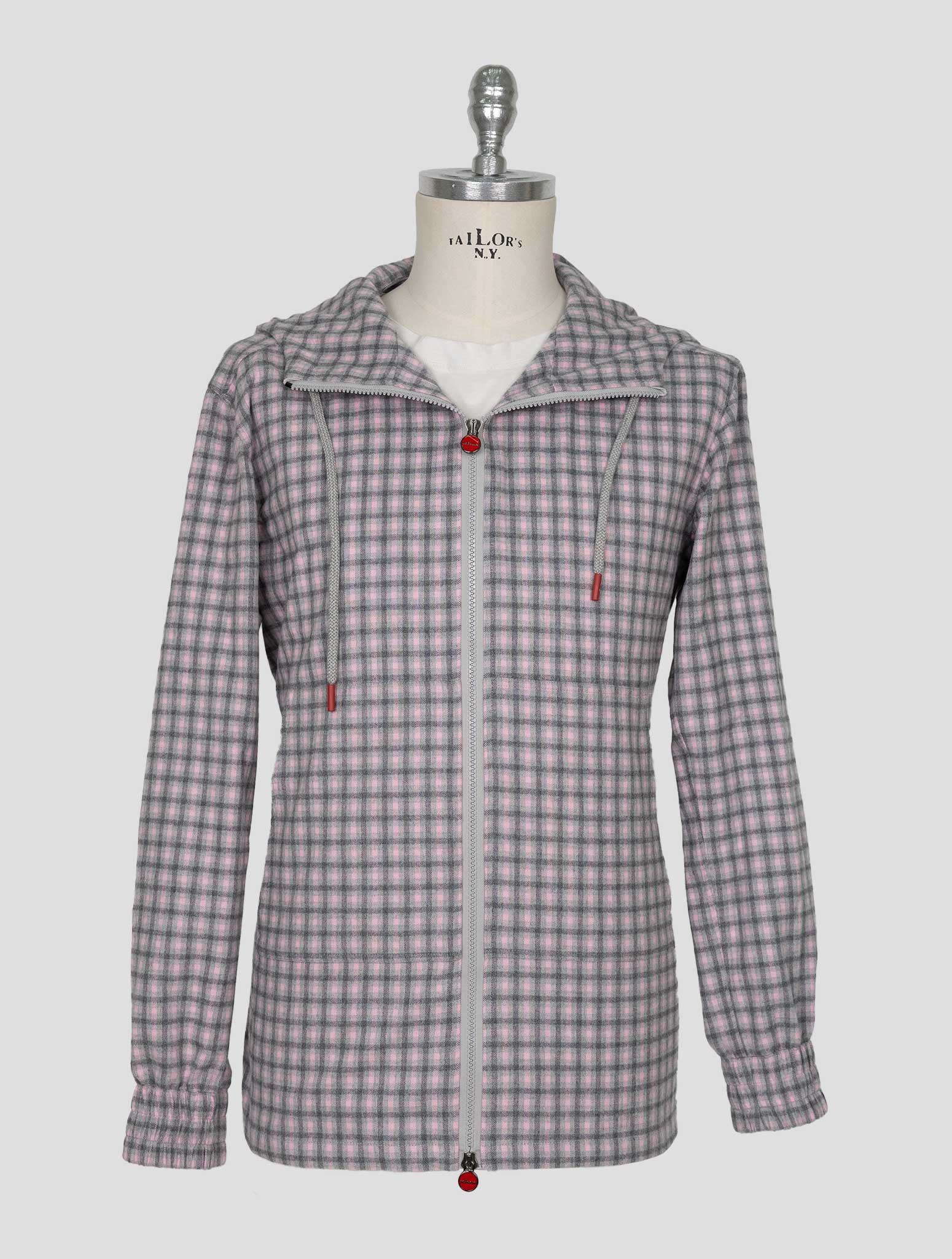 Kiton Gray Pink Cotton Shirt Umbi