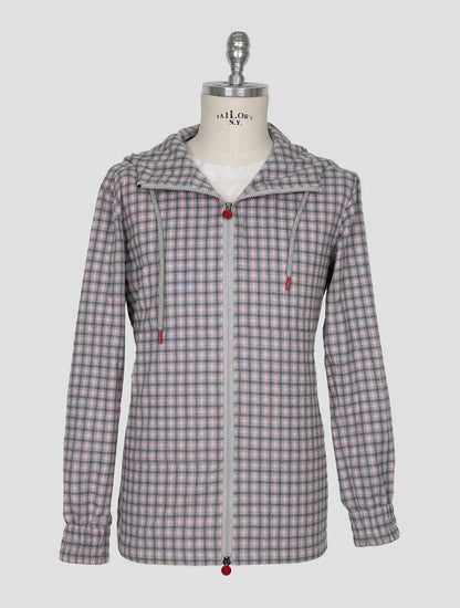 Kiton Gray Pink Cotton Shirt Umbi