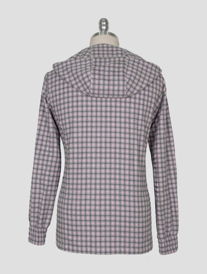 Kiton Gray Pink Cotton Shirt Umbi