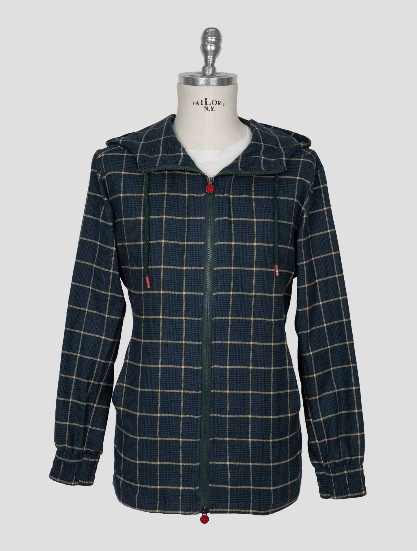 Kiton Green Brown Cotton Shirt Umbi