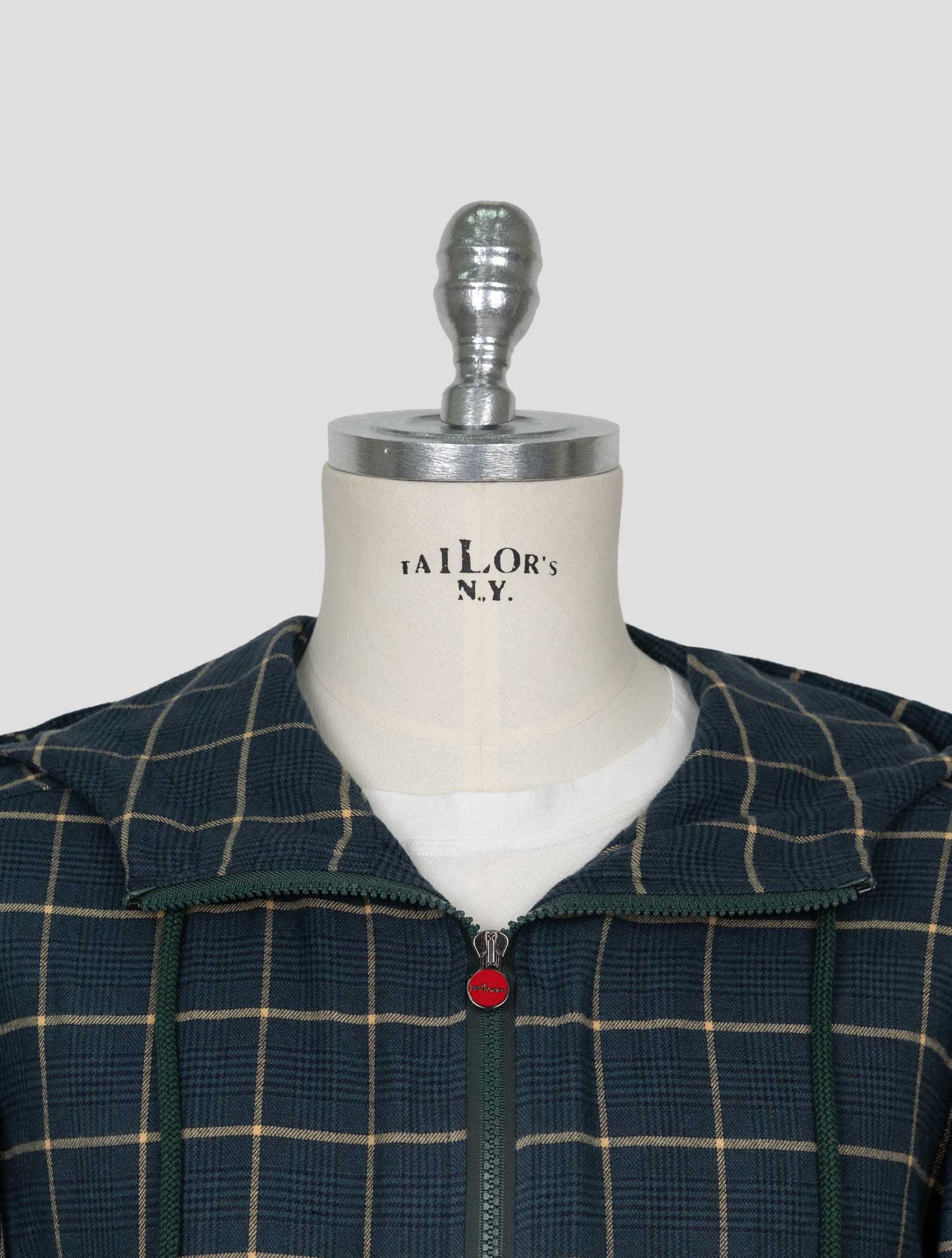Kiton Green Brown Cotton Shirt Umbi