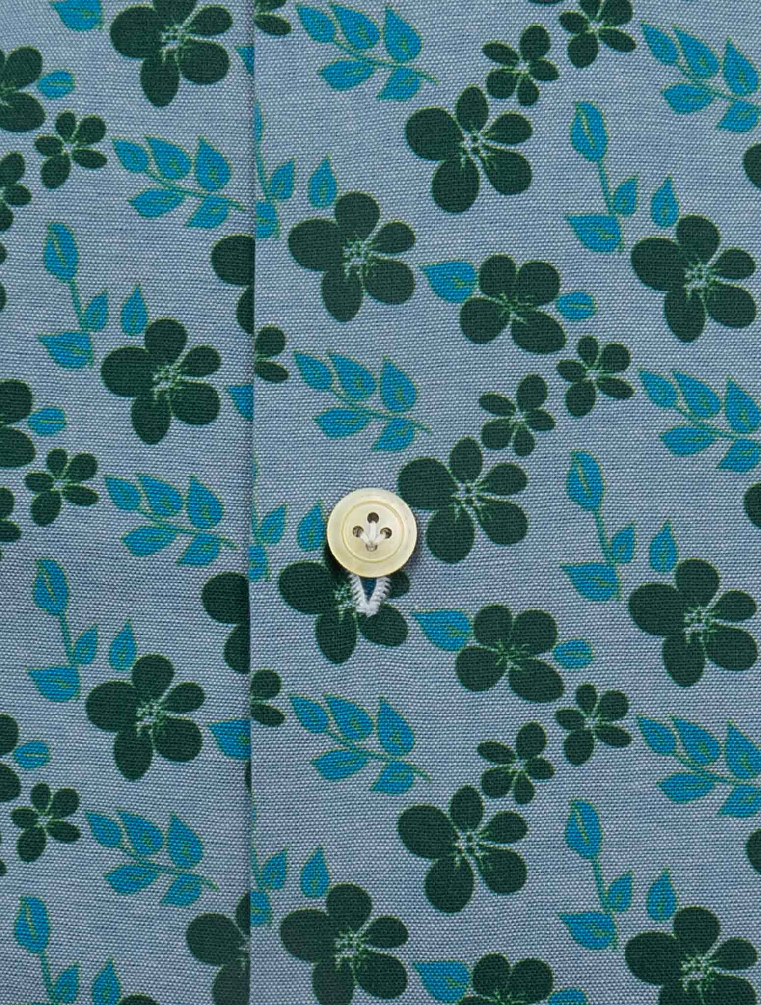 Kiton Light blue Green Cotton Shirt