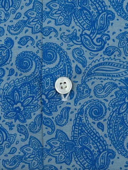 Kiton Blue Light Blue Cotton Shirt