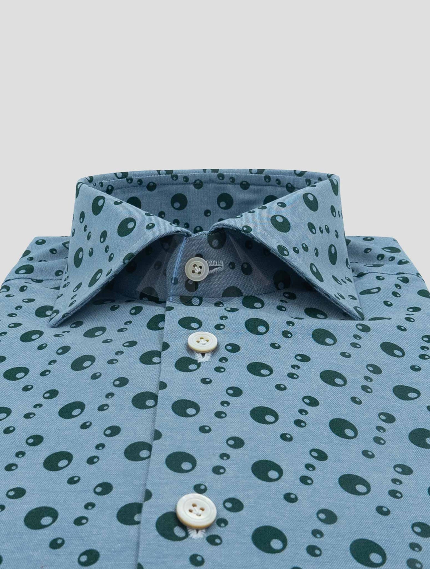 Kiton Light blue Green Cotton Shirt