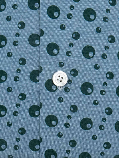 Kiton Light blue Green Cotton Shirt