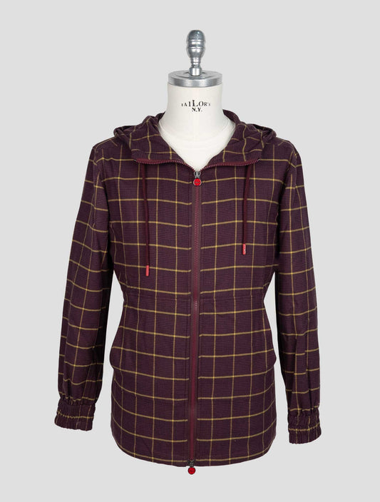Kiton Burgundy Yellow Cotton Shirt Umbi
