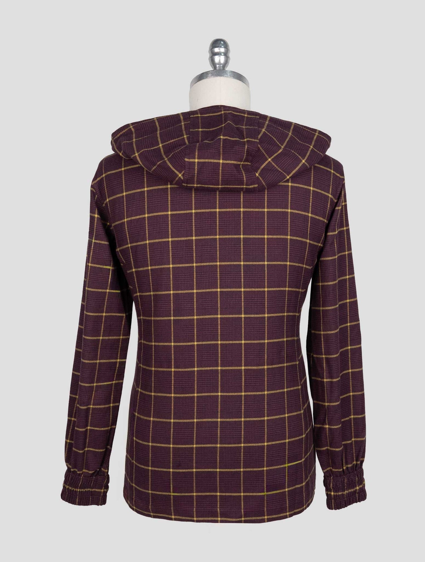 Kiton Burgundy Yellow Cotton Shirt Umbi