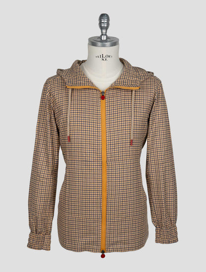 Kiton Blue Orange Cotton Shirt Umbi