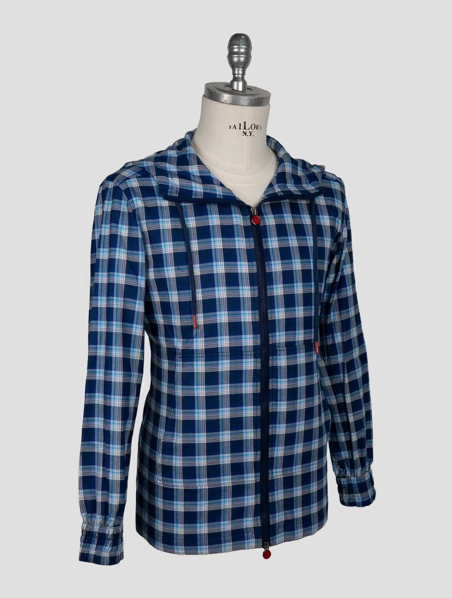 Kiton Blue White Cotton Shirt Umbi