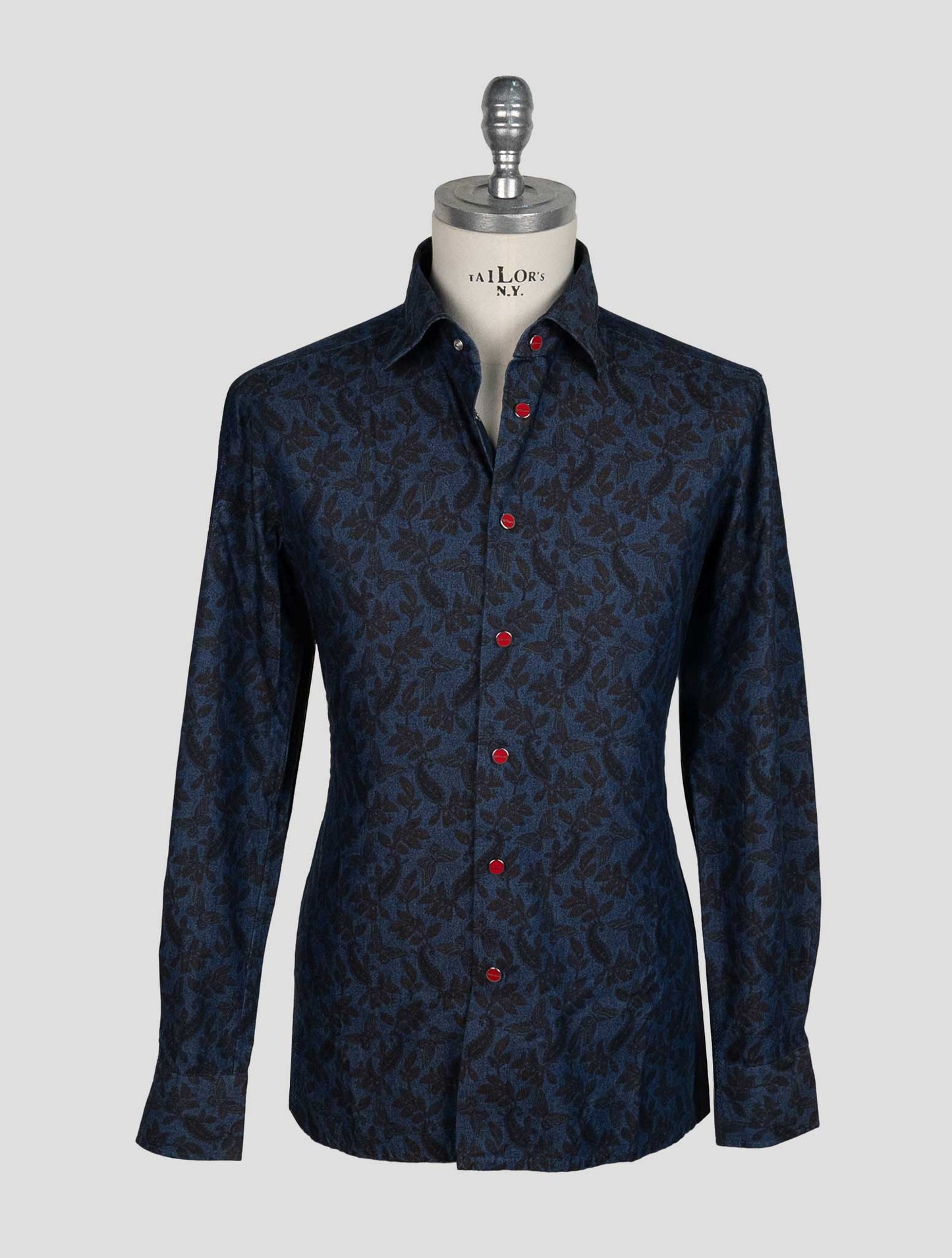 Kiton Blue Cotton Shirt