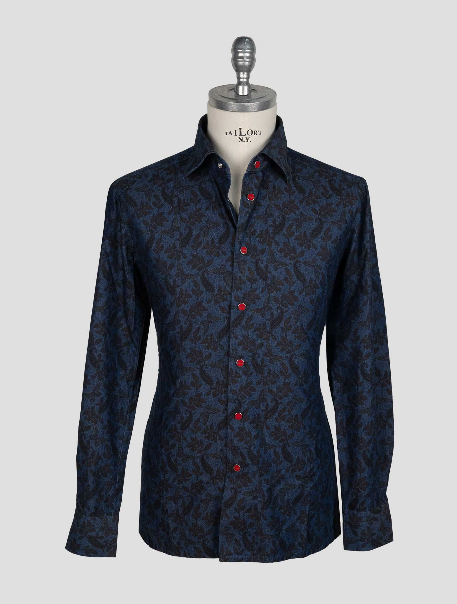 Kiton Blue Cotton Shirt