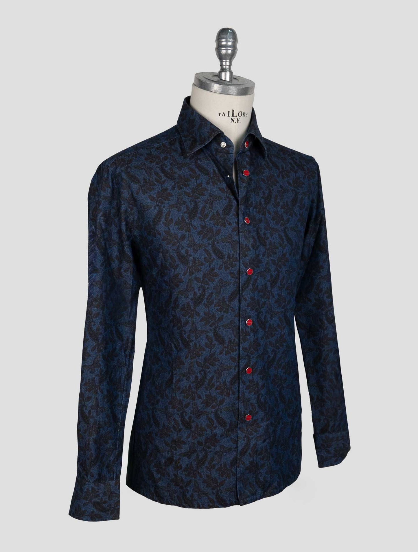 Kiton Blue Cotton Shirt