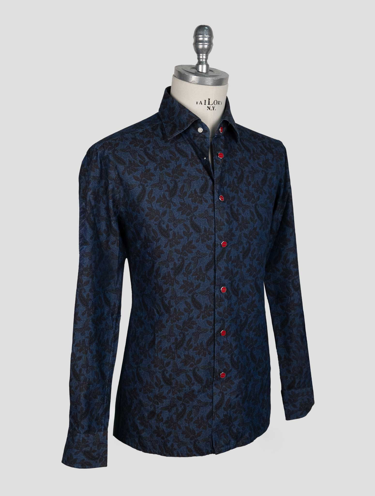 Kiton Blue Cotton Shirt
