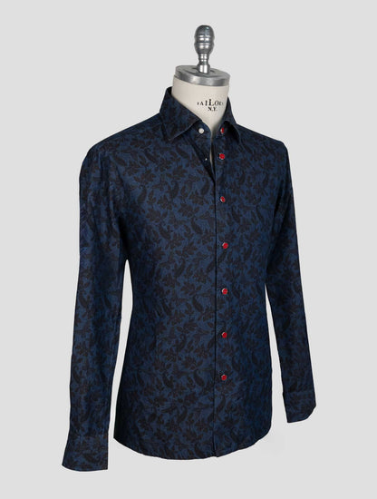 Kiton Blue Cotton Shirt