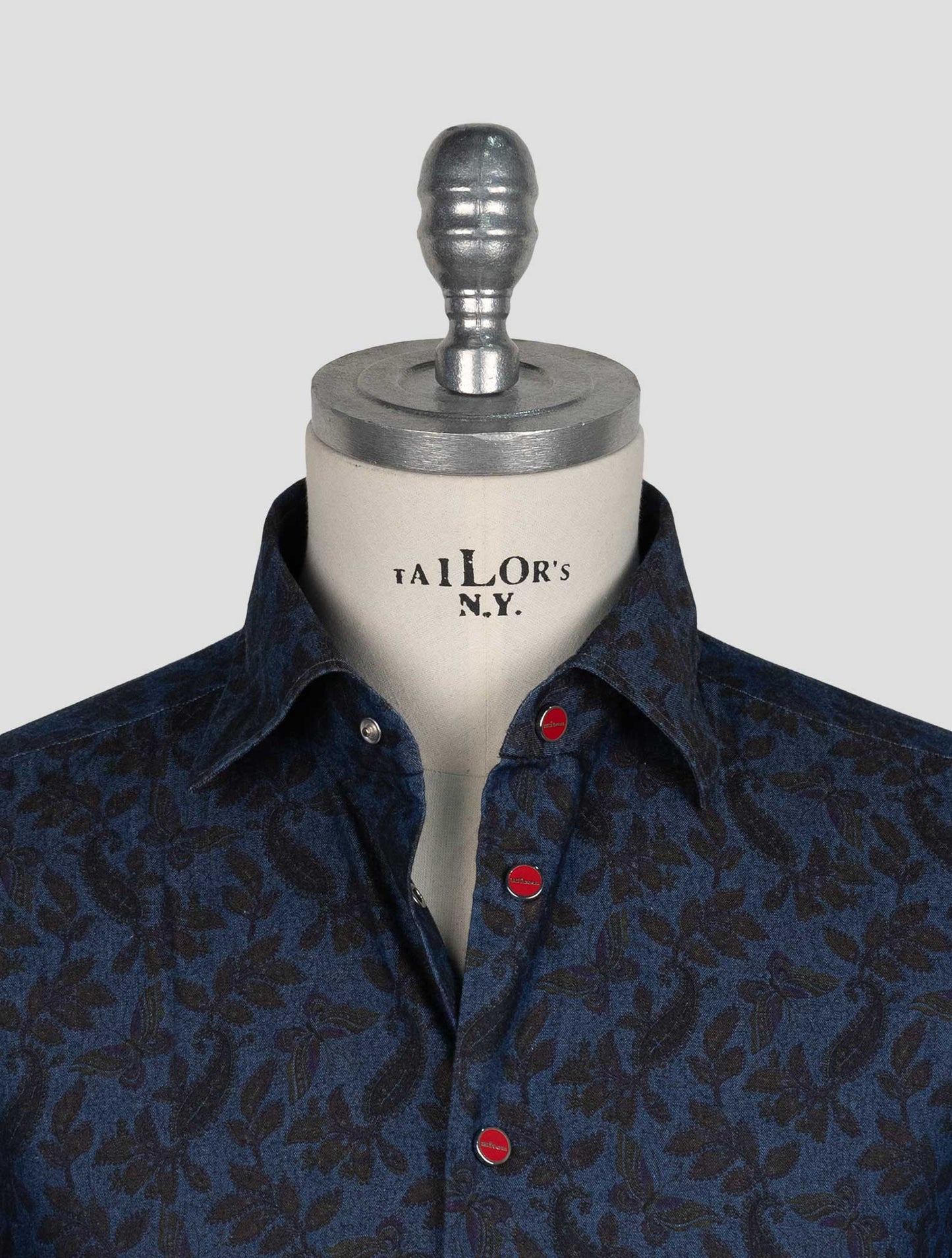 Kiton Blue Cotton Shirt