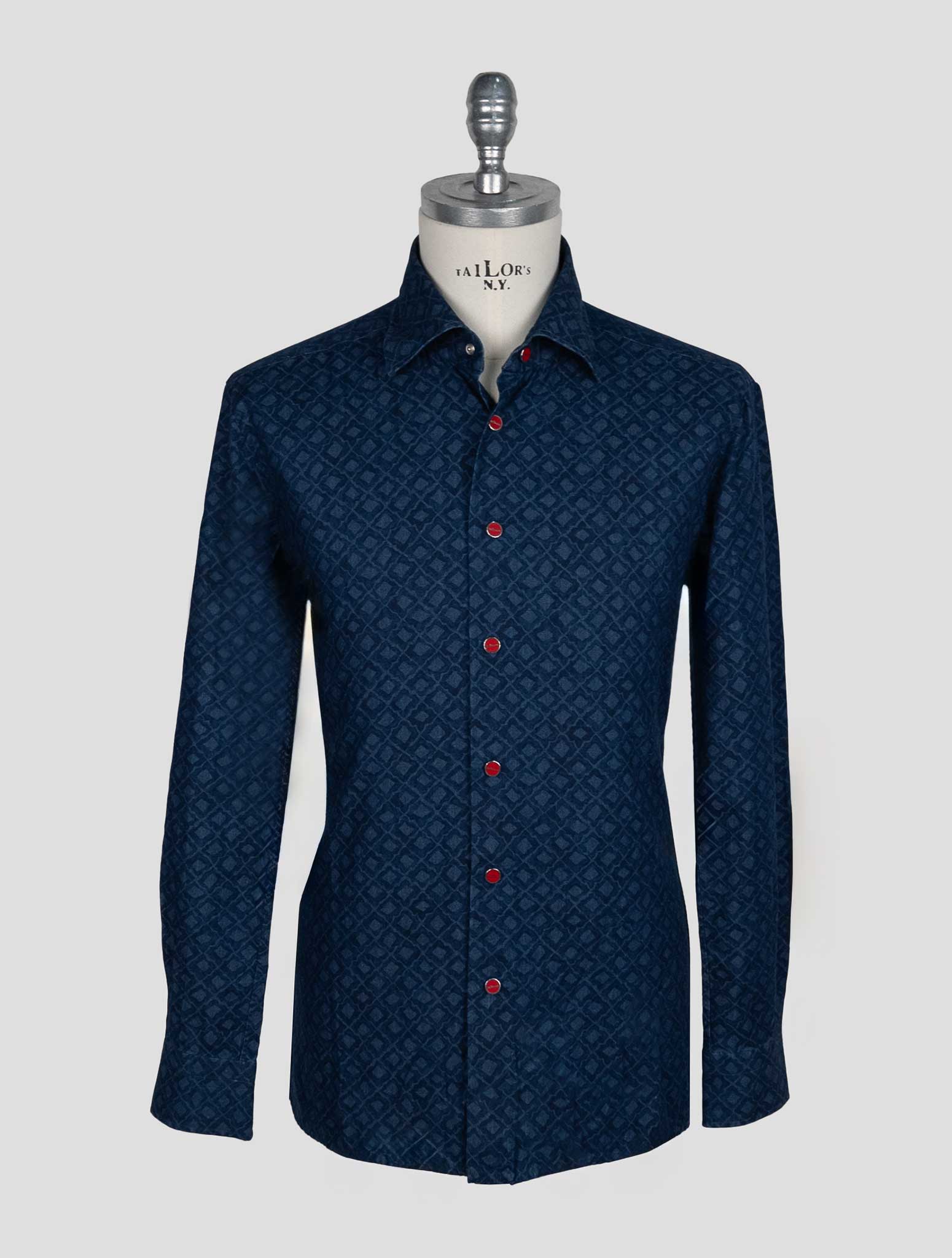Kiton Blue Cotton Shirt