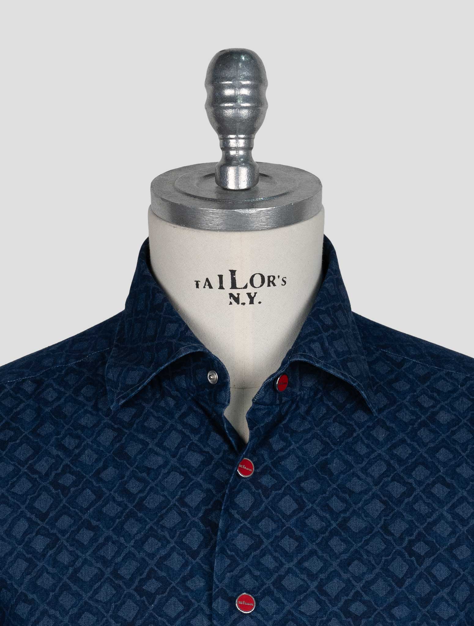 Kiton Blue Cotton Shirt