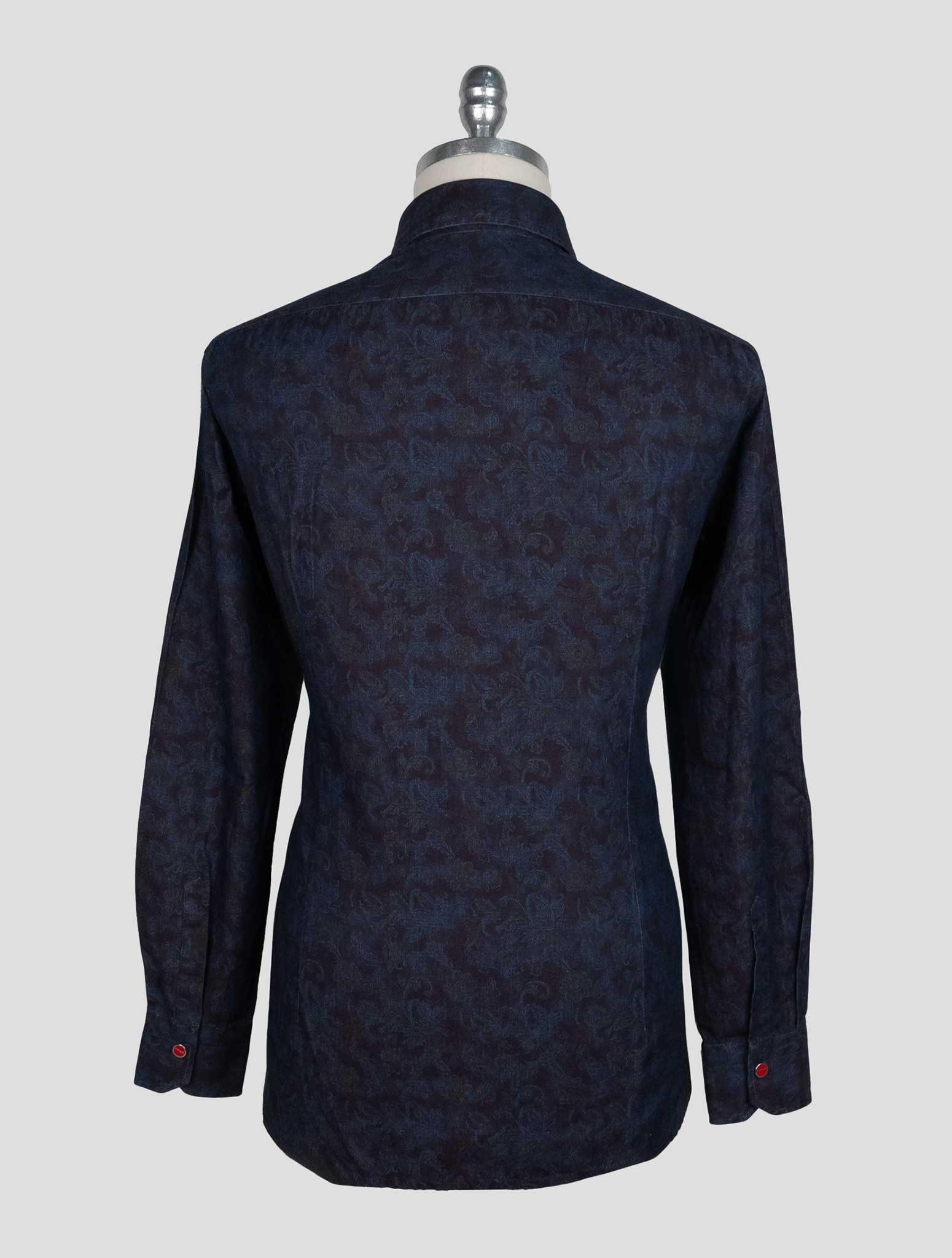 Kiton Blue Burgundy Cotton Shirt