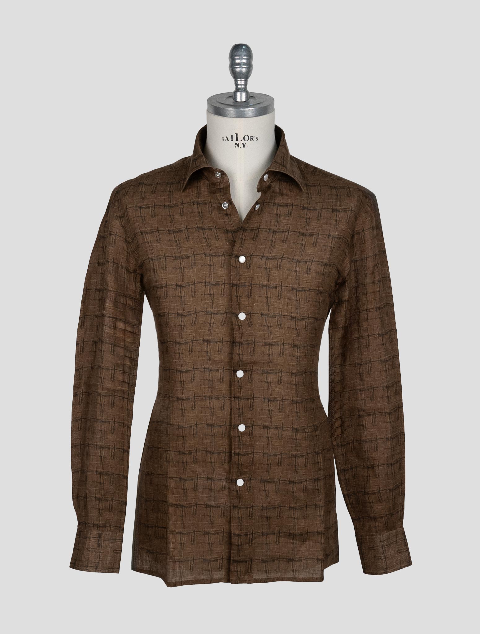 Kiton Brown Linen Shirt