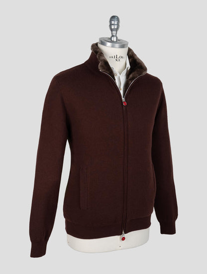 Kiton Burgundy Cashmere Sheepskin fur Coat