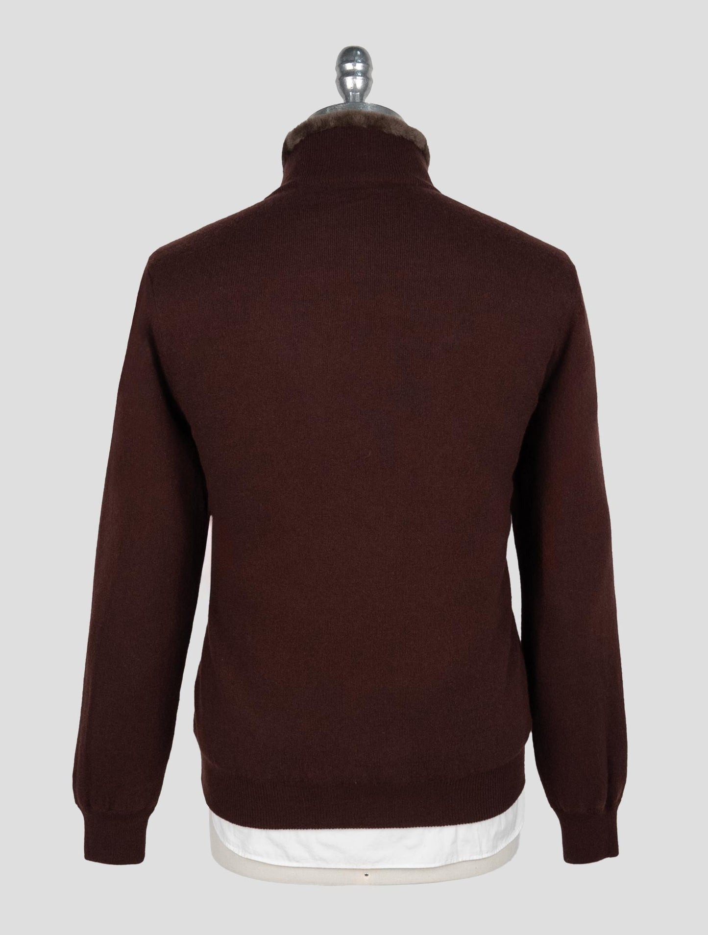 Kiton Burgundy Cashmere Sheepskin fur Coat