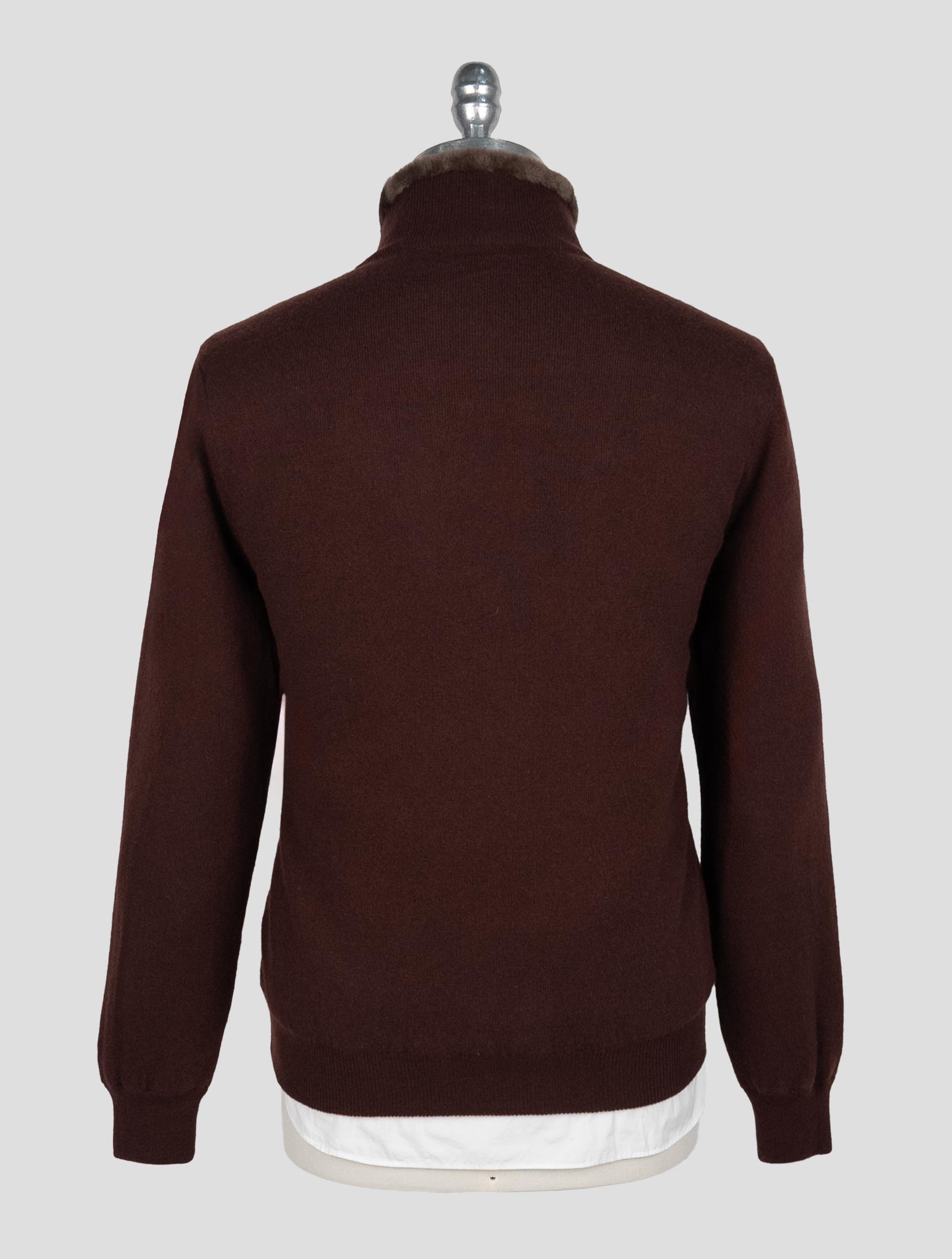 Kiton Burgundy Cashmere Sheepskin fur Coat