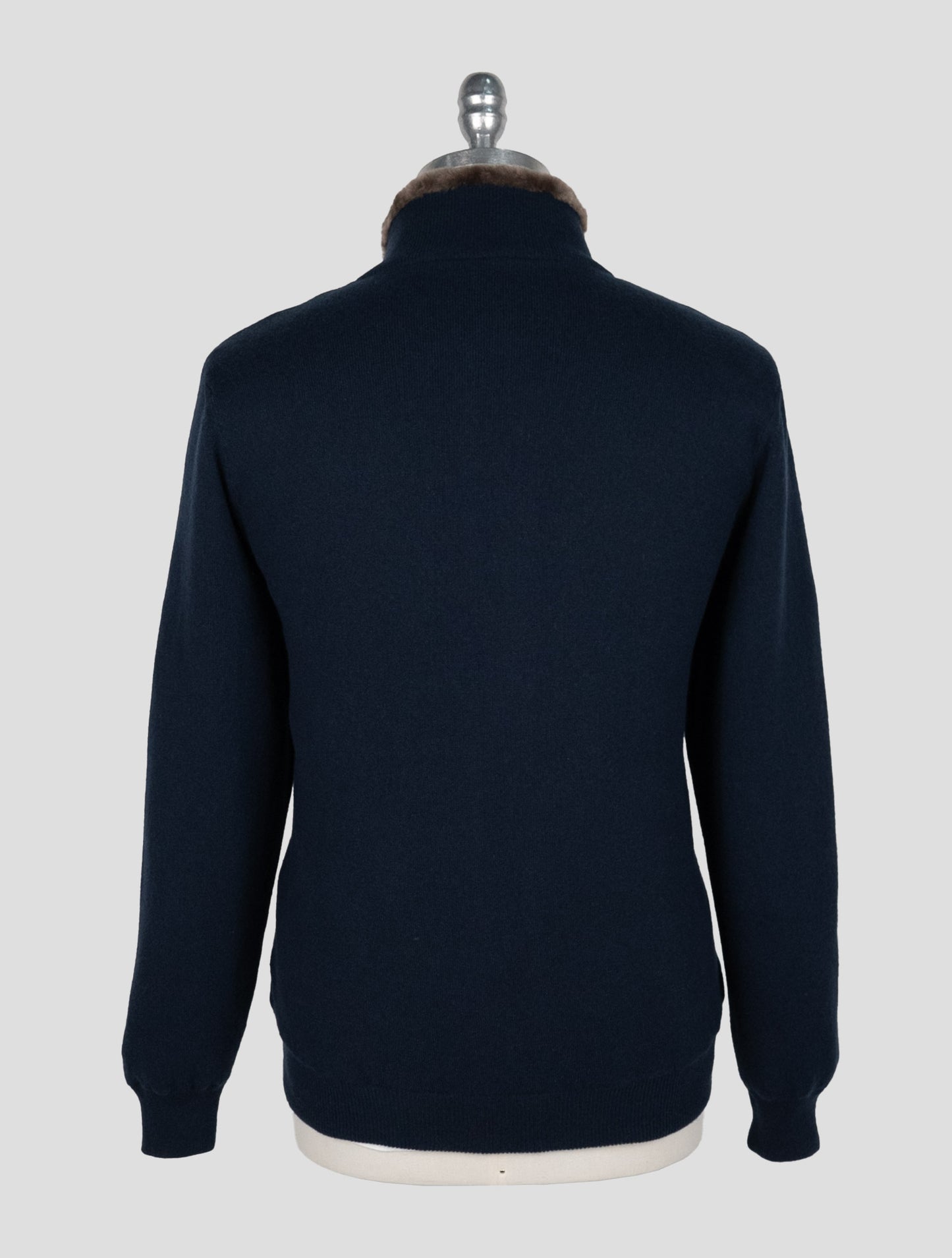 Kiton Blue Cashmere Sheepskin fur Coat