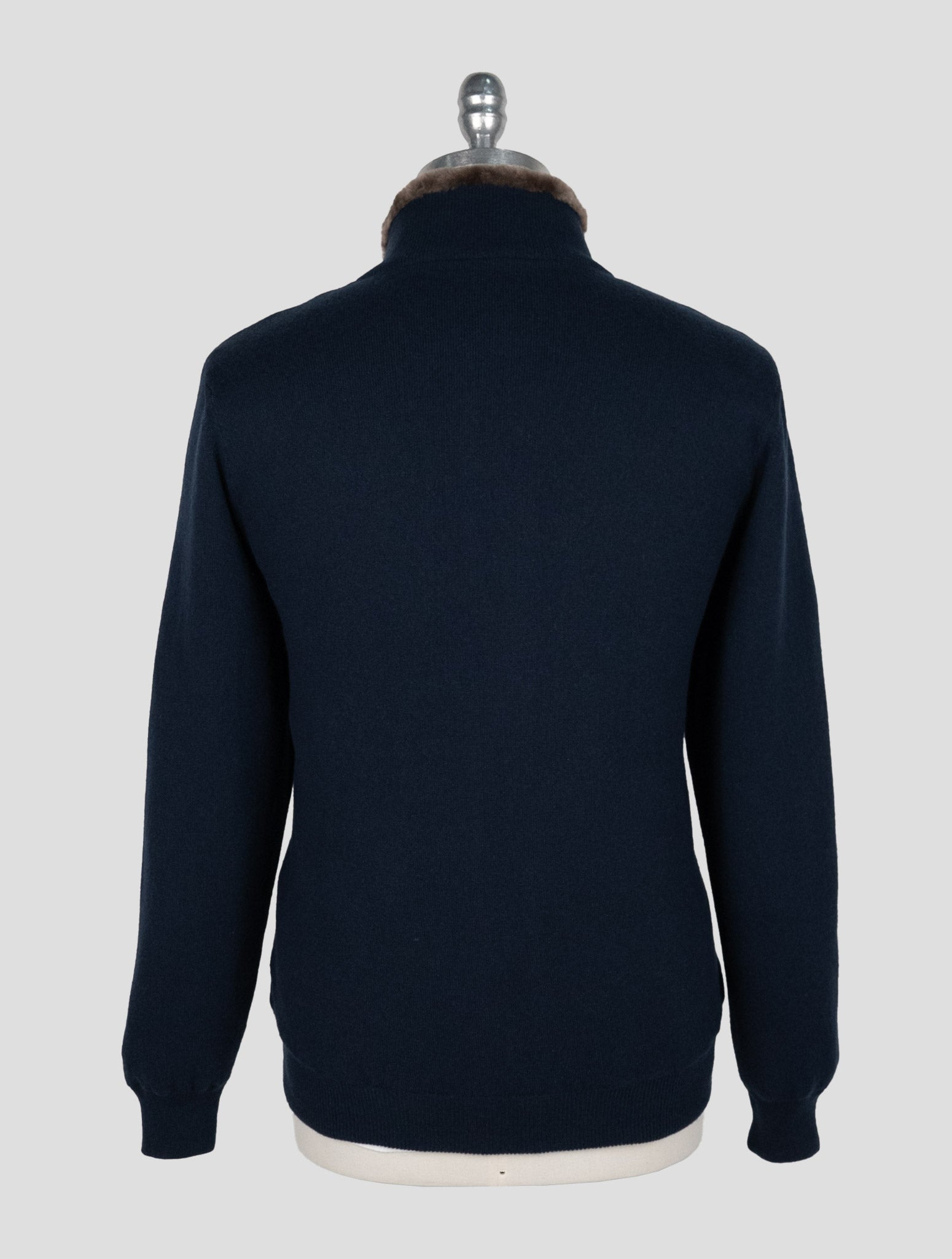 Kiton Blue Cashmere Sheepskin fur Coat